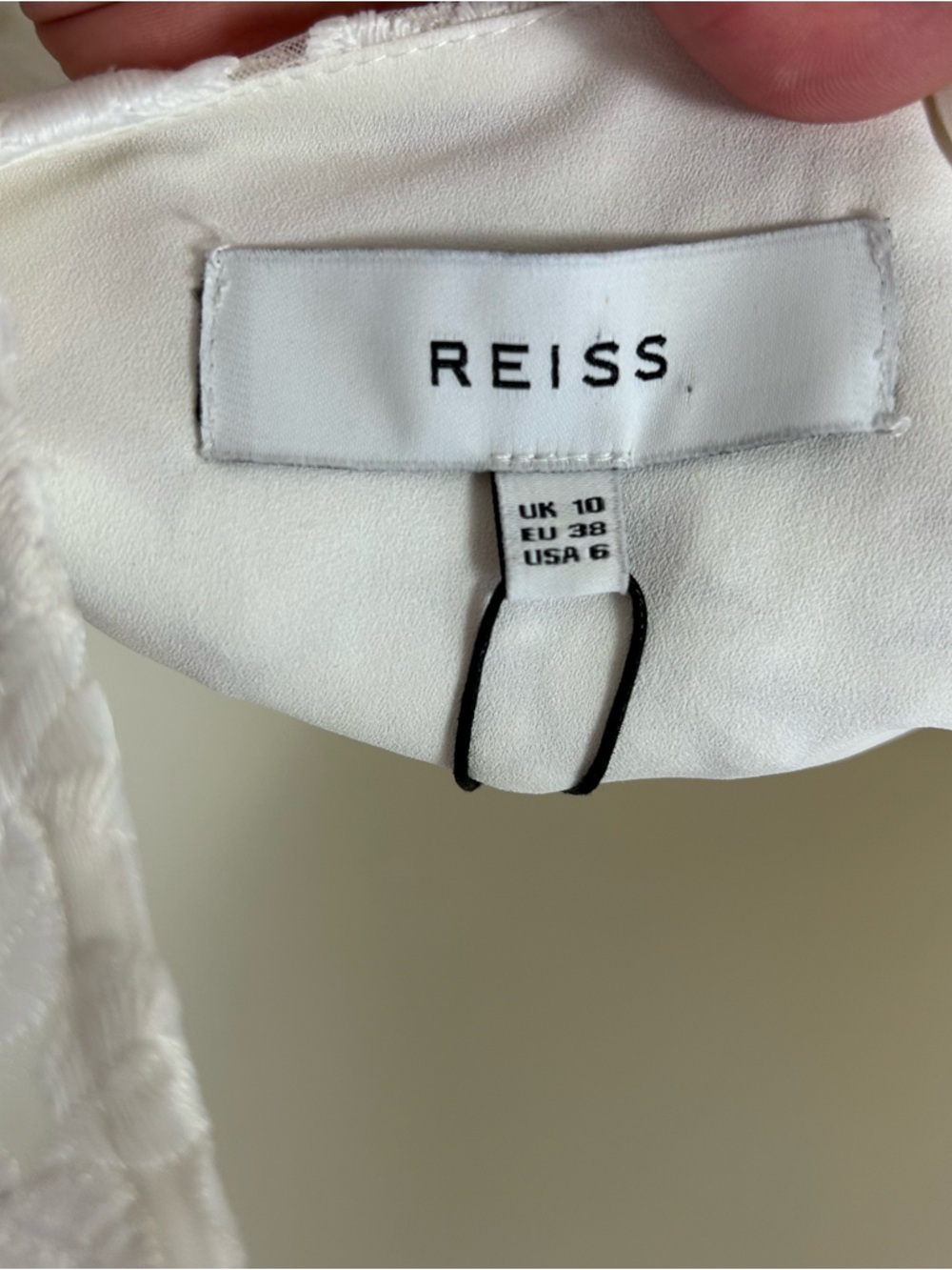 Reiss NWT Sophia One Shoulder White Lace Midi Dress Size 6 - Picture 11 of 16